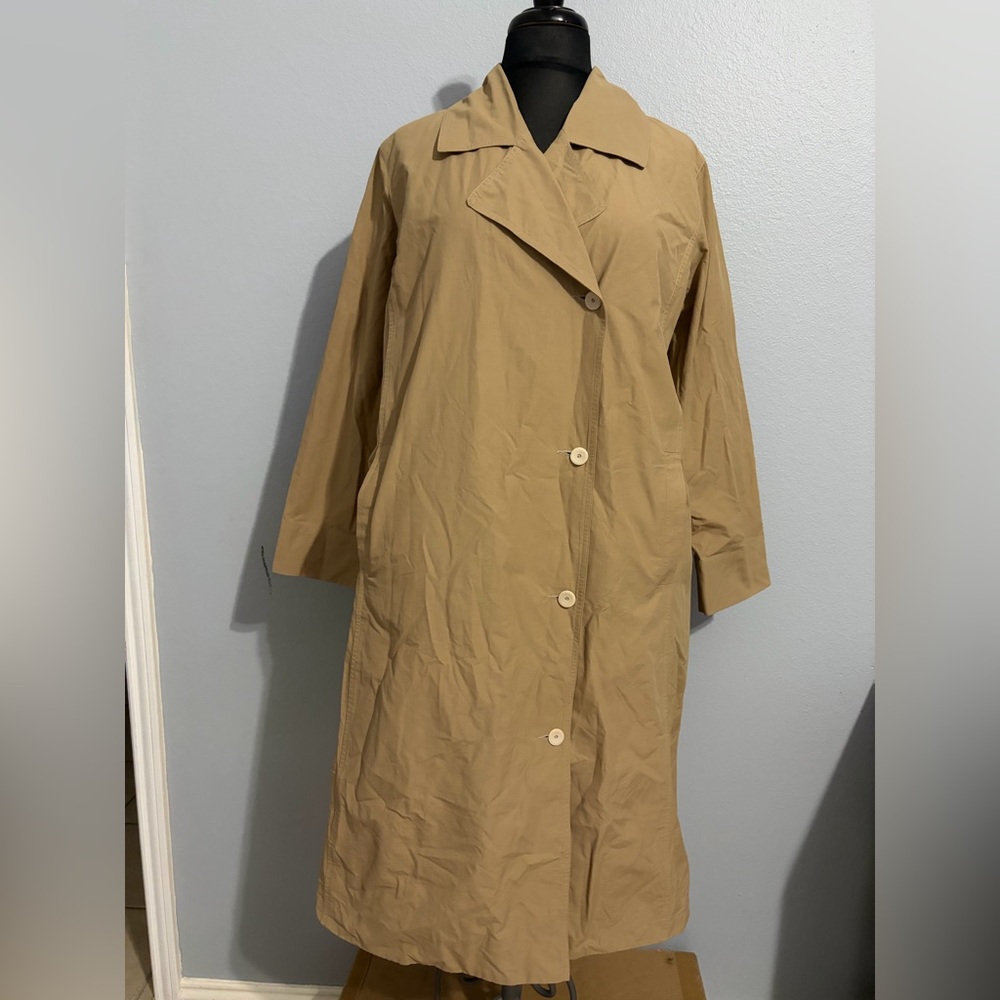 Eileen Fisher Lightweight Beige Trench Coat